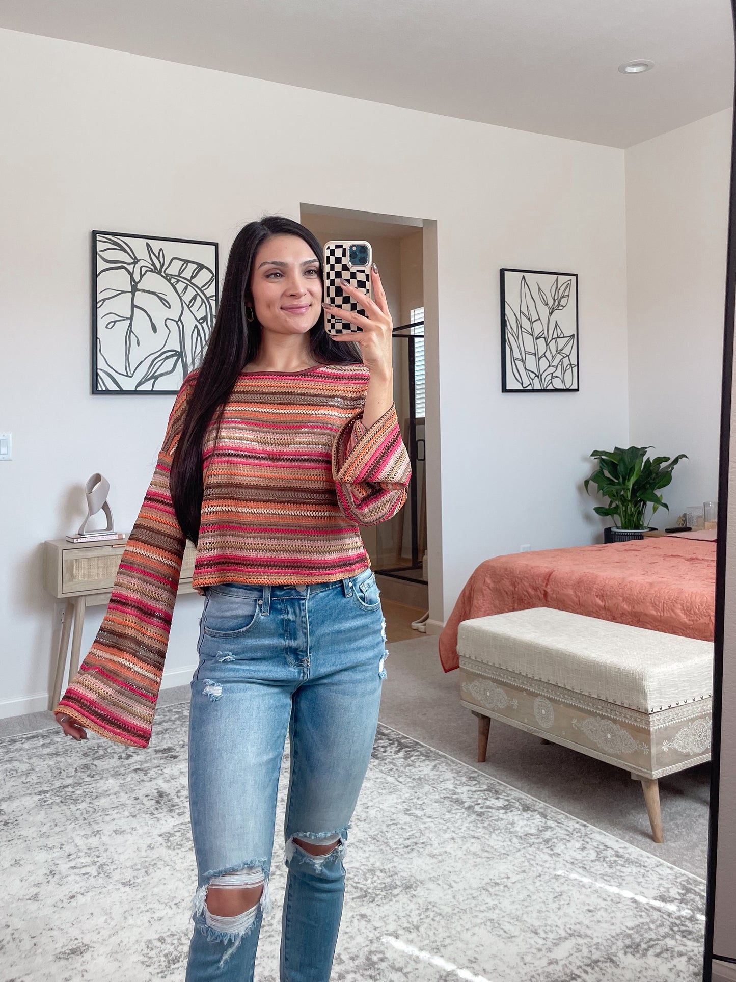 Striped Long Sleeve Blouse