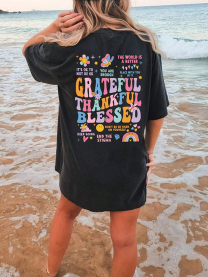 Grateful Thankful Blessed Graphic Tee