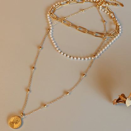 Pearl Three-Layered Necklace