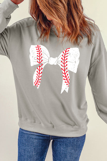 Baseball Bow Graphic Sweatshirt