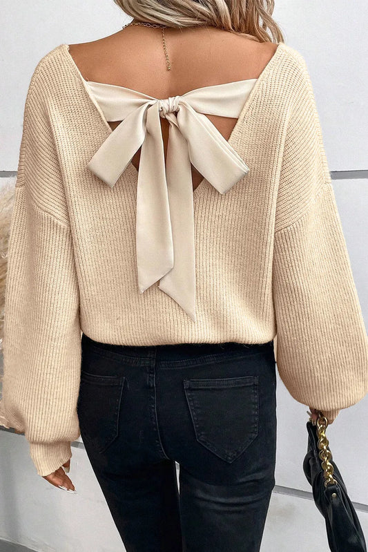 Back Tied Bow Sweater