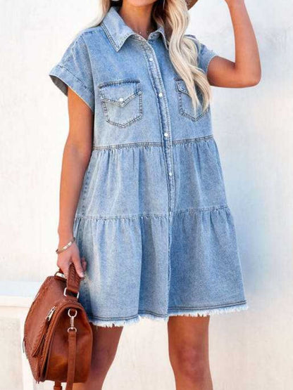 Raw Hem Denim Dress