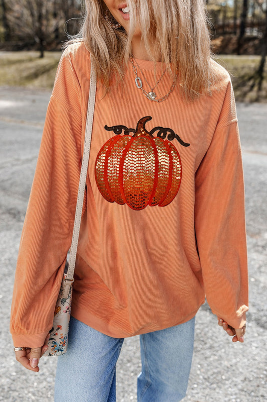 Sequin Pumpkin Sweatshirt