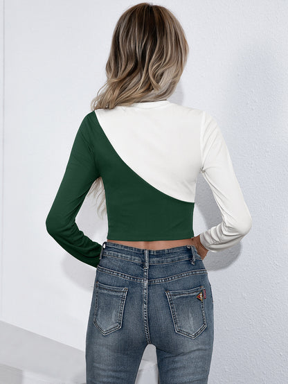 Cropped Contrast Color Top