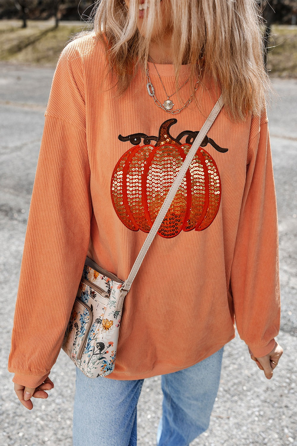 Sequin Pumpkin Sweatshirt