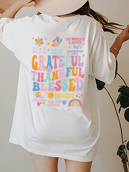 Grateful Thankful Blessed Graphic Tee