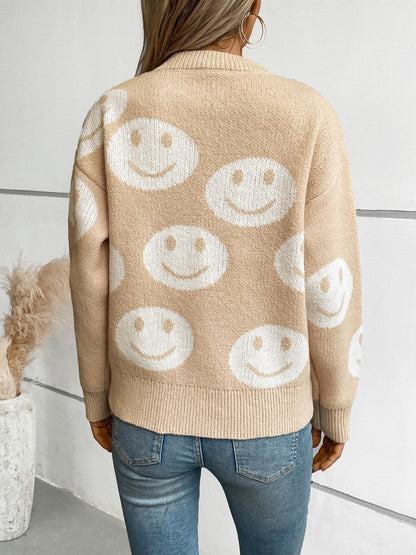 Smiley Face Pattern Sweater