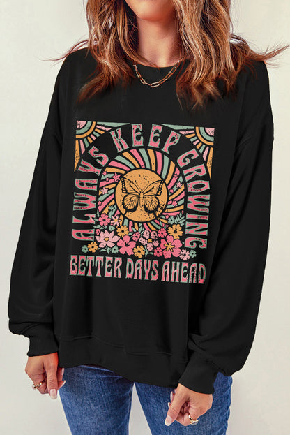 Always Keep Growing Graphic Sweatshirt