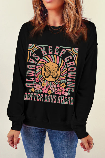 Always Keep Growing Graphic Sweatshirt