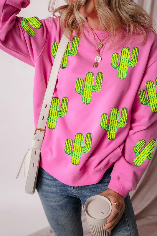 Sequin Cactus Sweatshirt