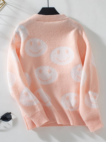 Smiley Face Pattern Sweater