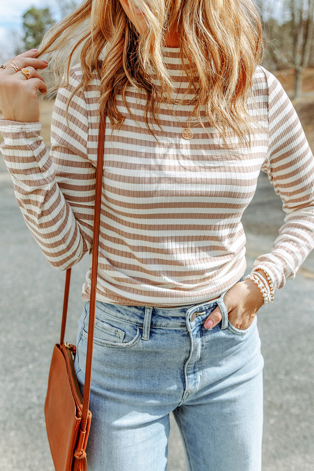 Striped Turtle Neck Long Sleeve