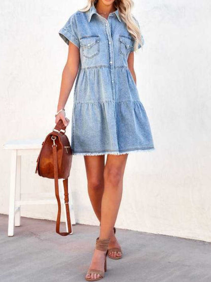 Raw Hem Denim Dress