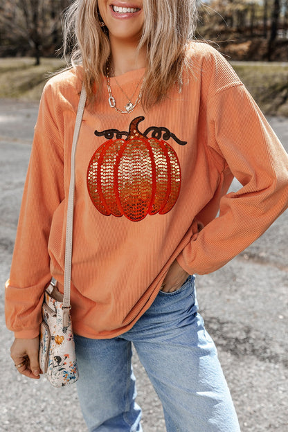 Sequin Pumpkin Sweatshirt